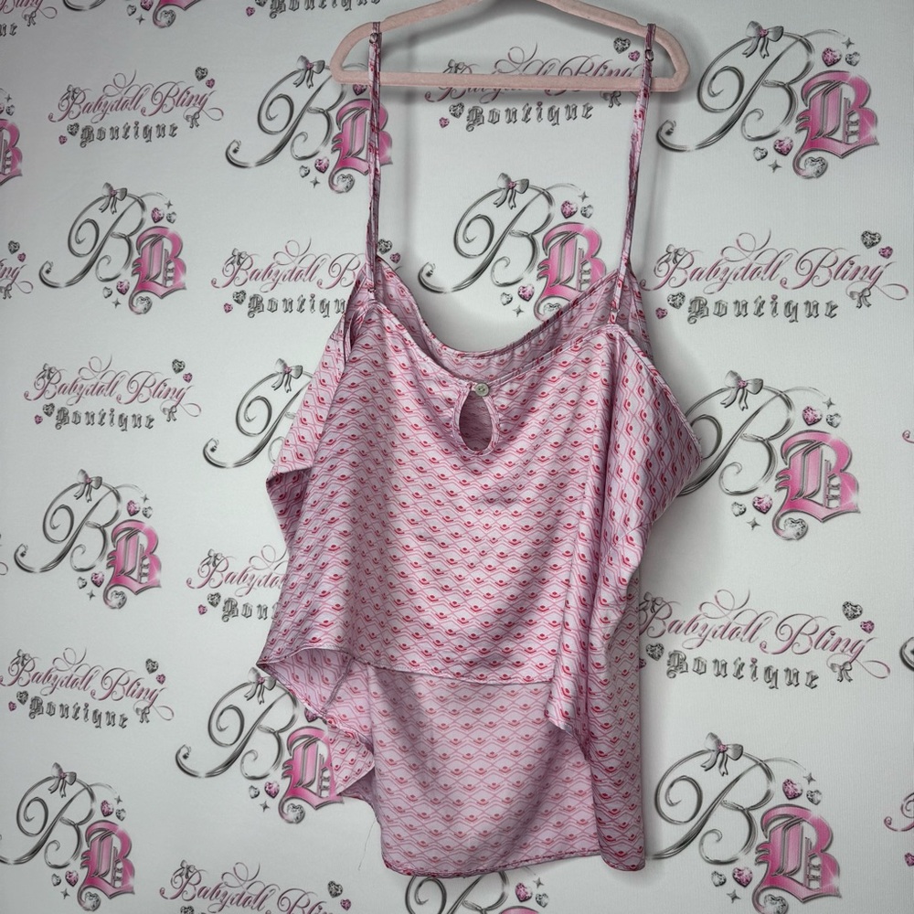 Victoria secret tank top floral keyhole button back Pink Patterned Cami Top - Picture 2 of 10